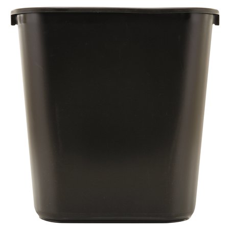 RUBBERMAID COMMERCIAL 7 gal Rectangular Trash Can, Black, Open Top, Plastic FG295600BLA
